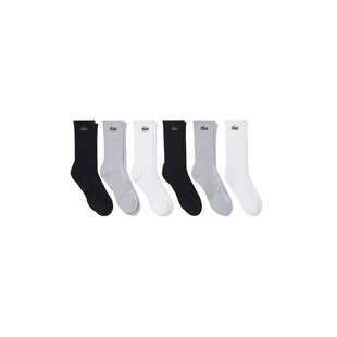 Lacoste Men's/Women's Sports Socks Tennis Socks 6-Pack White/Gray/Black