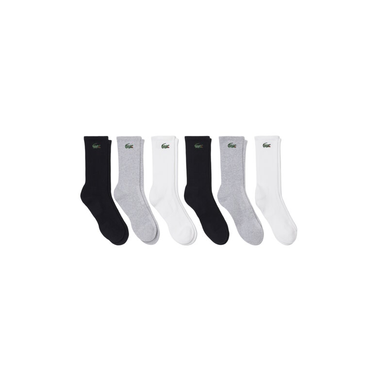 Lacoste Lacoste Men's/Women's Sports Socks Tennis Socks 6-Pack White/Gray/Black