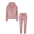 Apollo Apollo Ladies House Suit Loungewear Fleece Incl Hood Pastel Pink