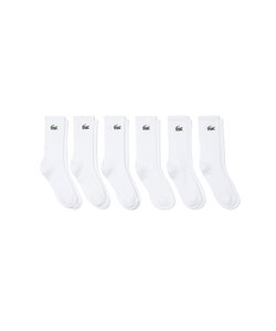 Lacoste Men's/Women's Sports Socks Tennis Socks 6-Pack White