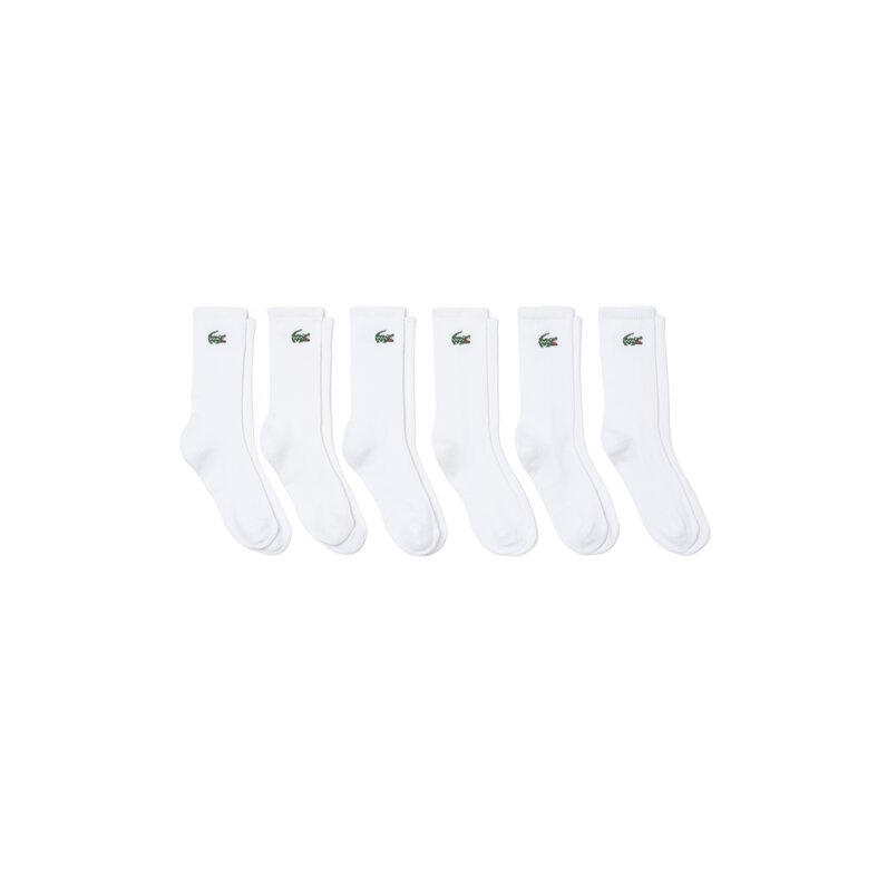 Lacoste Lacoste Men's/Women's Sports Socks Tennis Socks 6-Pack White