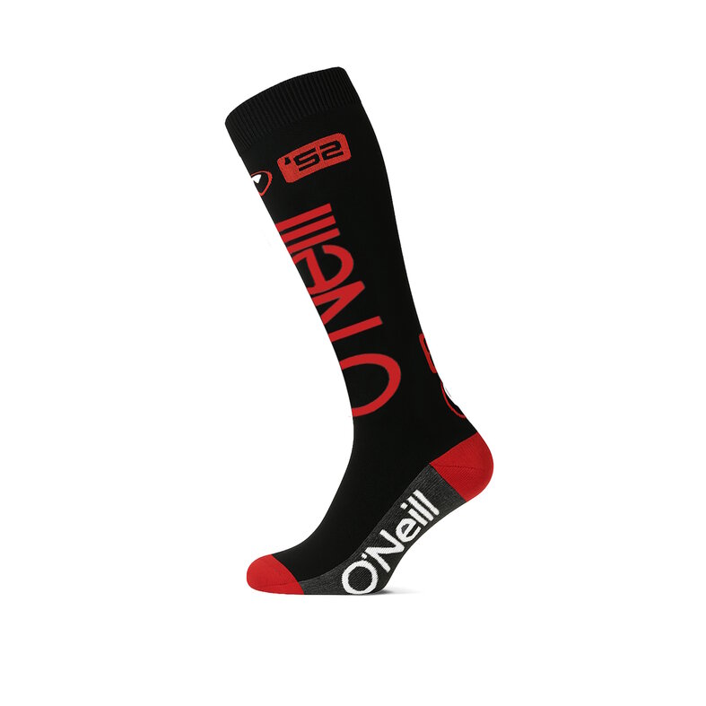 O'Neill O'Neill Dames/Heren Skisokken 2-Paar Since '52 Print Zwart/Rood/Grijs