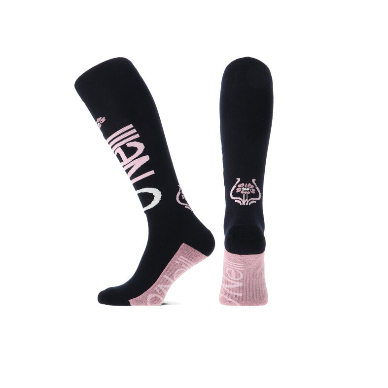 O'Neill O'Neill Dames Skisokken 2-Paar Zwart/Koraal/Roze Gebloemd