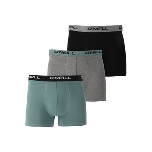 O'Neill Heren Boxershorts Trunks Effen 3-Pack Saliegroen/Grijs/Zwart