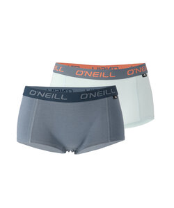 O'Neill Women's Boxer Shorts 2-Pack Solid Blue-Gray/Pastel Blue