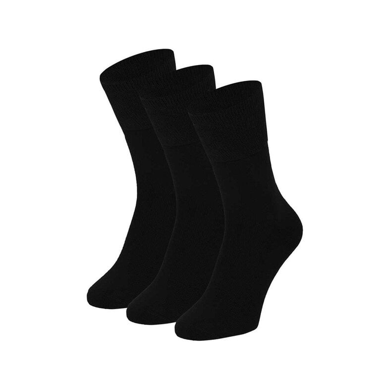 Apollo Apollo Dames/Heren Diabetes Bamboe Sokken 3-Pack Zwart