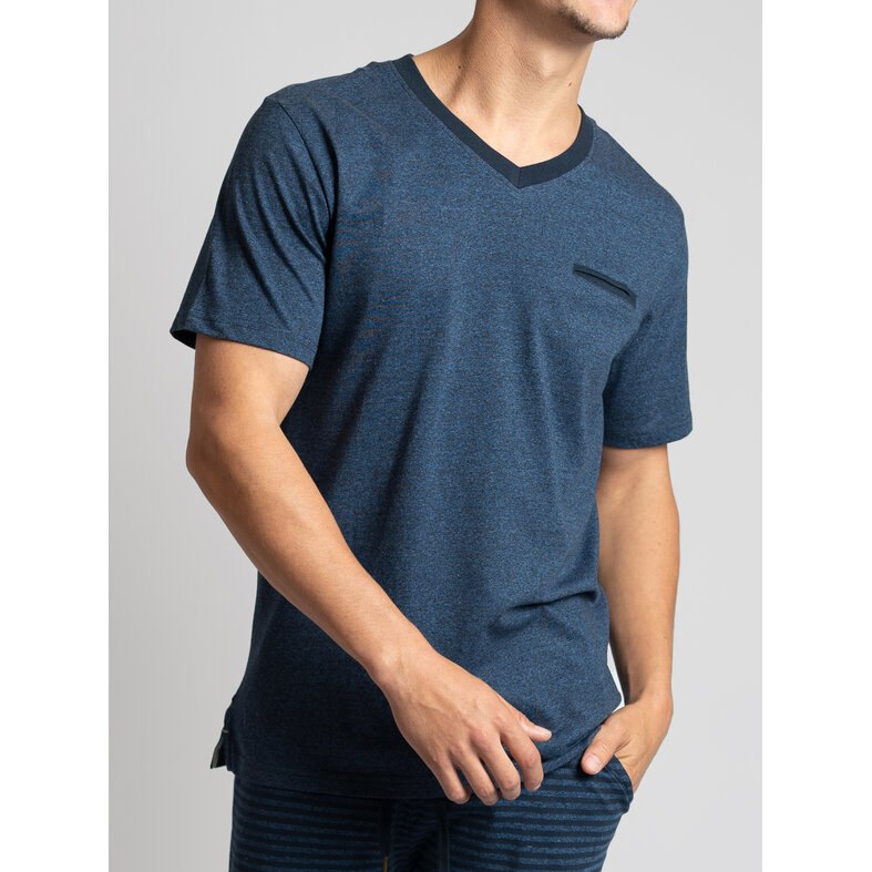 Phil & Co Phil & Co Heren Korte Pyjamabroek Donkerblauw/Blauw Gestreept