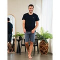 Phil & Co Phil & Co Men's Short Sleeve Pyjama Shirt Dark Blue