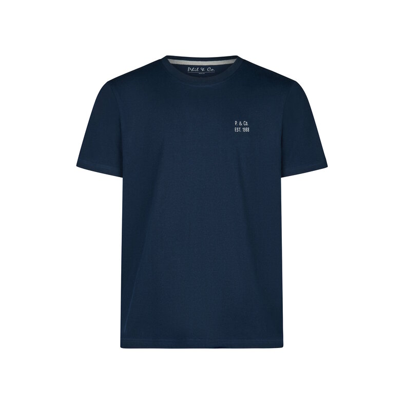 Phil & Co Phil & Co Heren Pyjamashirt Korte Mouw Donkerblauw