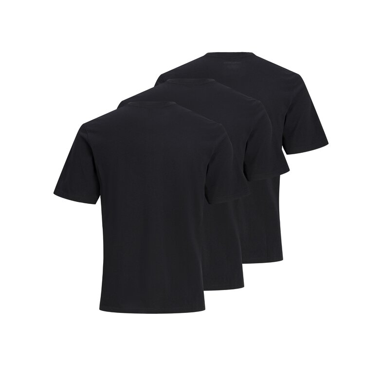 Jack & Jones Jack & Jones Men's Basic T-Shirt JACJONES Undershirt Round Neck 3-Pack Solid Black