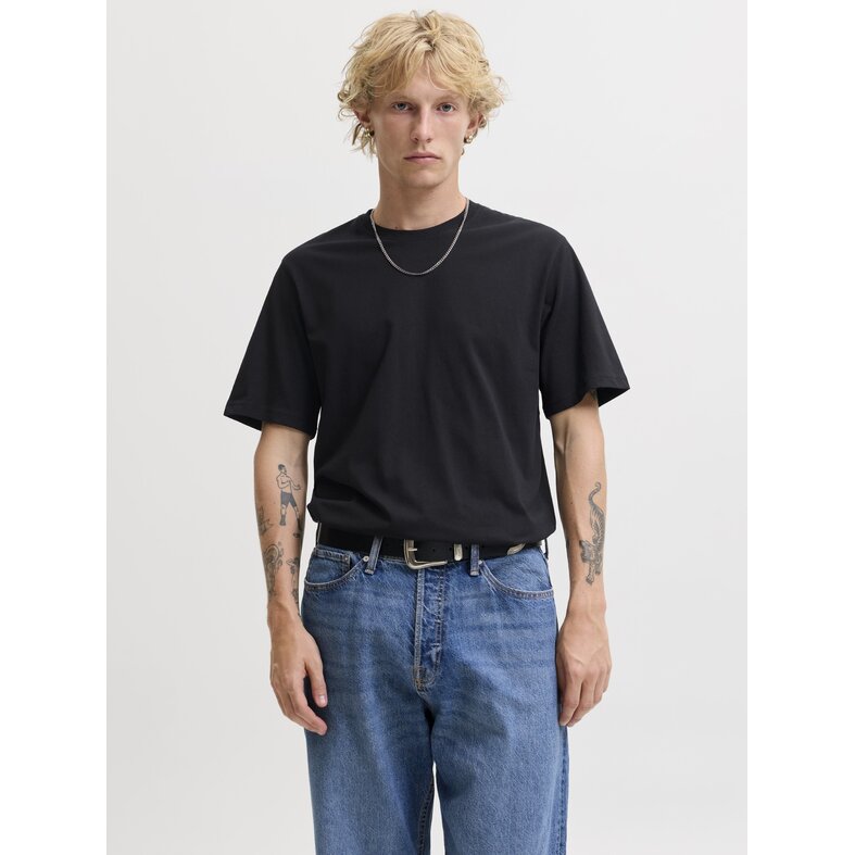 Jack & Jones Jack & Jones Men's Basic T-Shirt JACJONES Undershirt Round Neck 3-Pack Solid Black