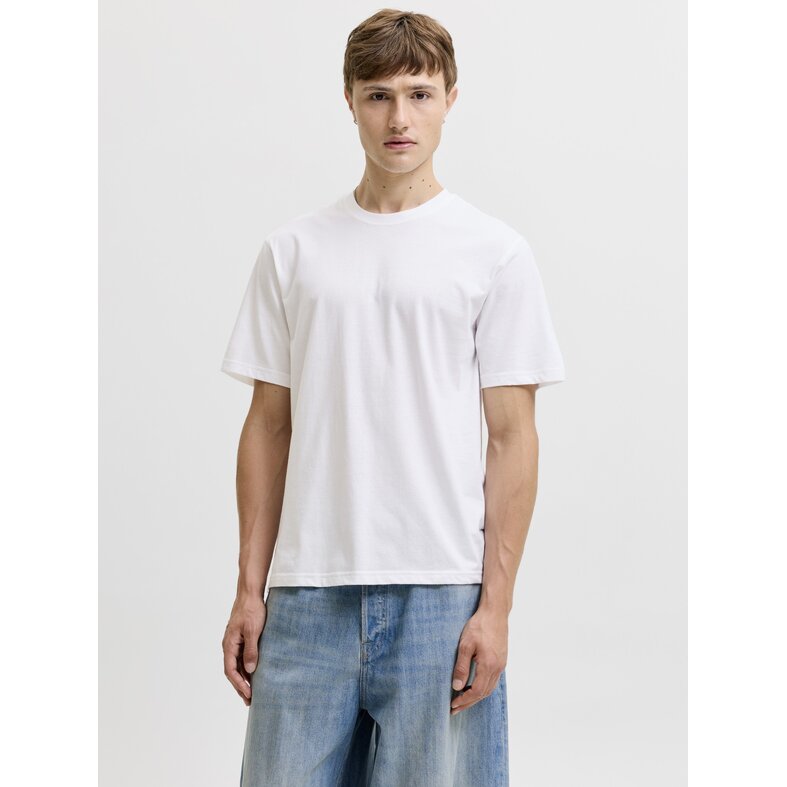 Jack & Jones Jack & Jones Men's Basic T-Shirt JACJONES Undershirt Round Neck 3-Pack Solid White