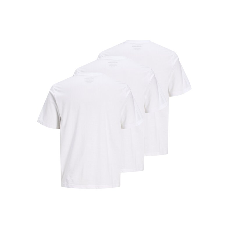 Jack & Jones Jack & Jones Men's Basic T-Shirt JACJONES Undershirt Round Neck 3-Pack Solid White