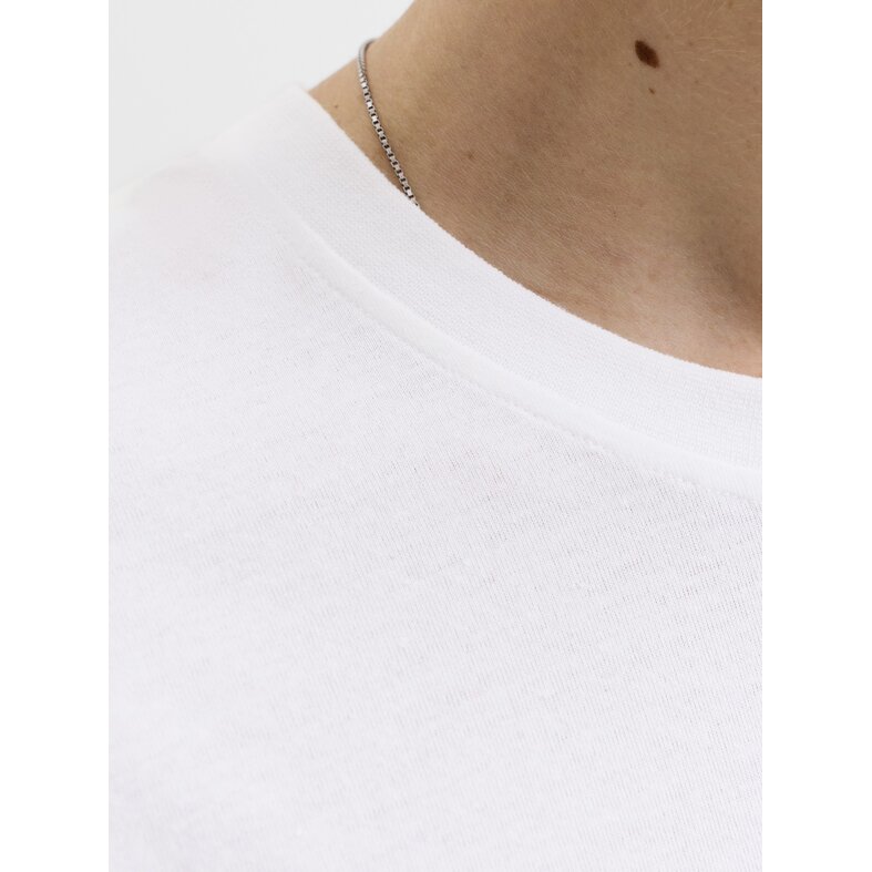 Jack & Jones Jack & Jones Men's Basic T-Shirt JACJONES Undershirt Round Neck 3-Pack Solid White