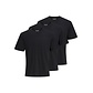 Jack & Jones Jack & Jones Men's Basic T-Shirt JACJONES Undershirt Round Neck 3-Pack Solid Black
