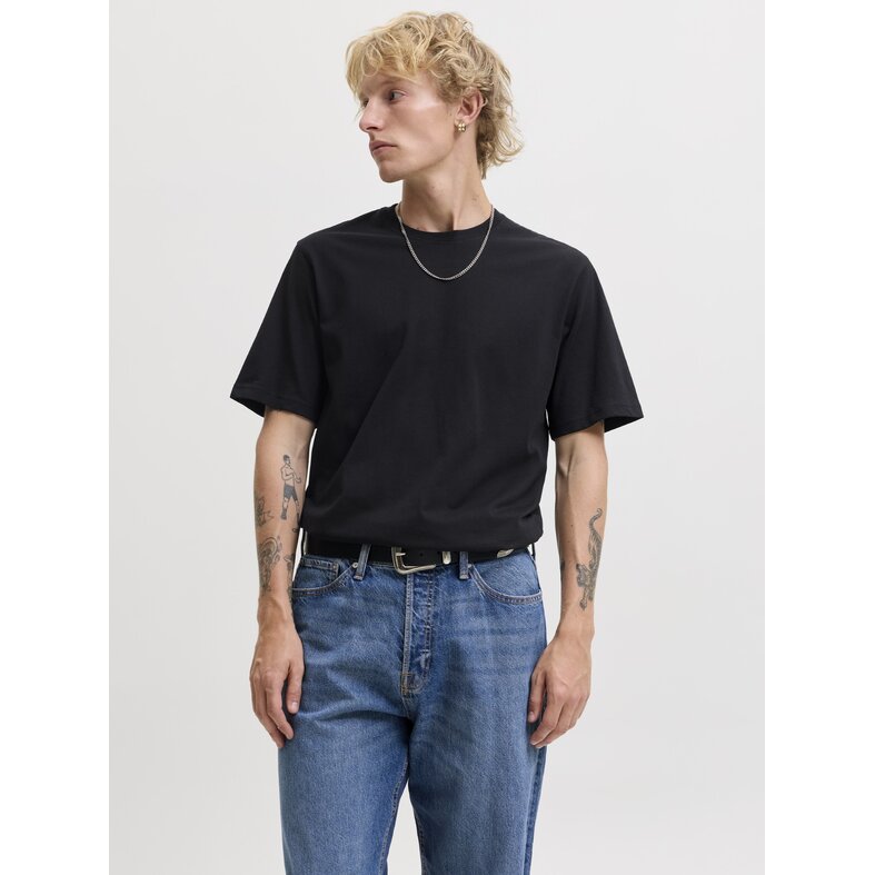 Jack & Jones Jack & Jones Men's Basic T-Shirt JACJONES Undershirt Round Neck 3-Pack Solid Black