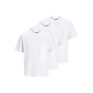 Jack & Jones Jack & Jones Men's Basic T-Shirt JACJONES Undershirt Round Neck 3-Pack Solid White