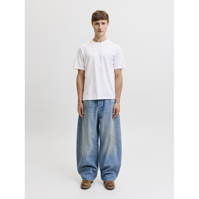 Jack & Jones Jack & Jones Men's Basic T-Shirt JACJONES Undershirt Round Neck 3-Pack Solid White