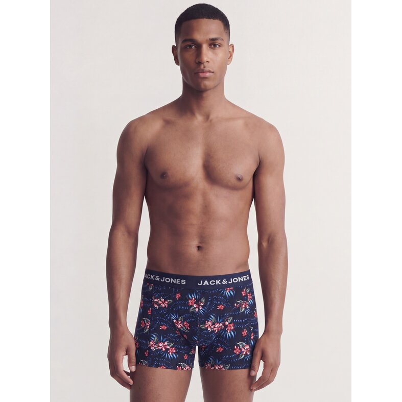 Jack & Jones Jack & Jones Heren Boxershorts Trunks JACLAMINE FLOWER 10-Pack Donkerblauw/Zwart Gebloemd Print