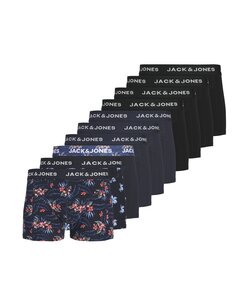 Jack & Jones Men's Boxer Shorts Trunks JACLAMINE FLOWER 10-Pack Dark Blue/Black Floral Print