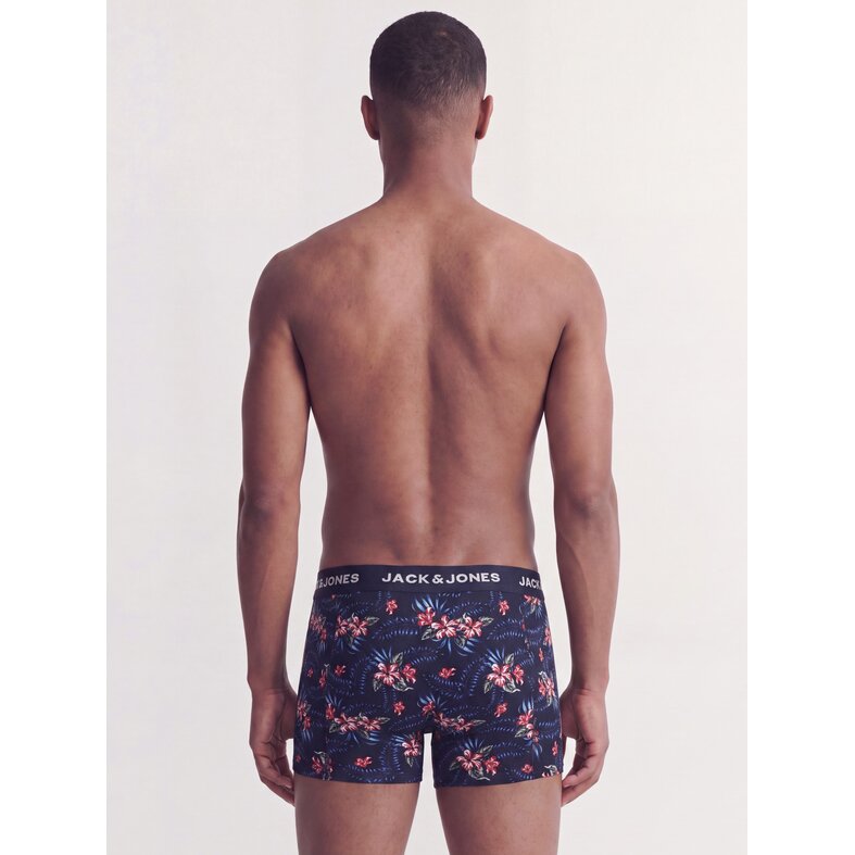 Jack & Jones Jack & Jones Heren Boxershorts Trunks JACLAMINE FLOWER 10-Pack Donkerblauw/Zwart Gebloemd Print
