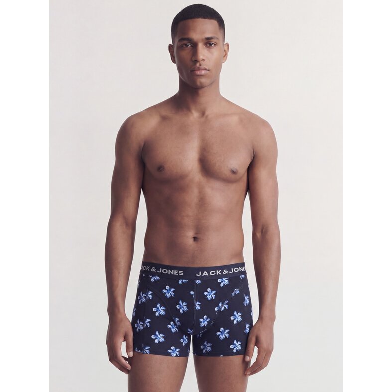 Jack & Jones Jack & Jones Heren Boxershorts Trunks JACLAMINE FLOWER 10-Pack Donkerblauw/Zwart Gebloemd Print