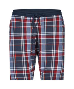 Phil & Co Heren Korte Pyjamabroek Donkerblauw/Rood Geruit