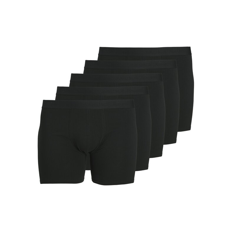 Jack & Jones Jack & Jones Heren Plus Size Boxershorts Trunks JACTONE IN TONE 5-Pack Effen Zwart