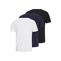 Jack & Jones Jack & Jones Heren Basic T-Shirt JJEORGANIC Ondershirt Ronde Hals 3-Pack Wit/Donkerblauw/Zwart