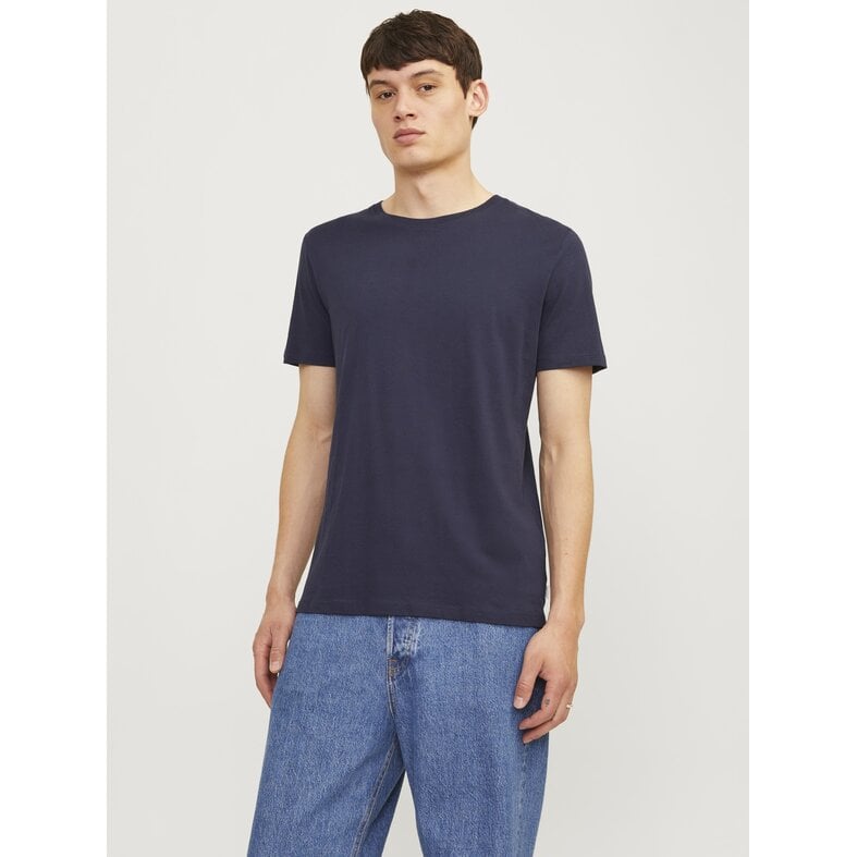 Jack & Jones Jack & Jones Heren Basic T-Shirt JJEORGANIC Ondershirt Ronde Hals 3-Pack Wit/Donkerblauw/Zwart