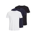 Jack & Jones Jack & Jones Heren Basic T-Shirt JJEORGANIC Ondershirt Ronde Hals 3-Pack Wit/Donkerblauw/Zwart