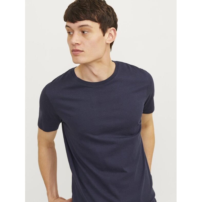Jack & Jones Jack & Jones Heren Basic T-Shirt JJEORGANIC Ondershirt Ronde Hals 3-Pack Wit/Donkerblauw/Zwart
