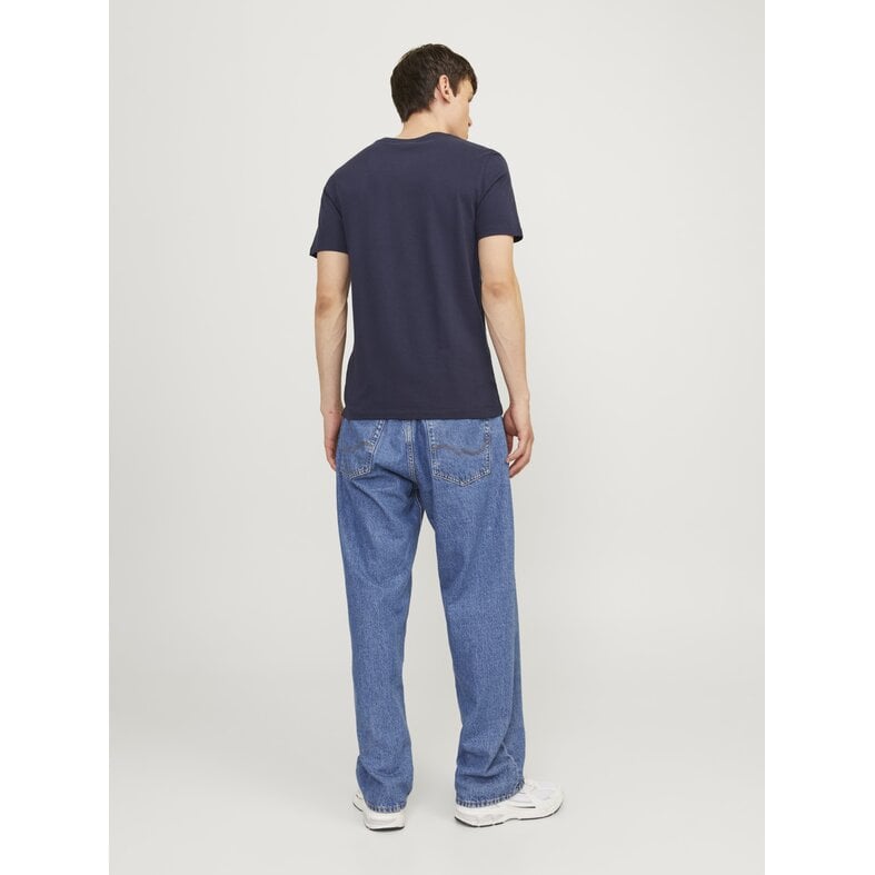 Jack & Jones Jack & Jones Heren Basic T-Shirt JJEORGANIC Ondershirt Ronde Hals 3-Pack Wit/Donkerblauw/Zwart