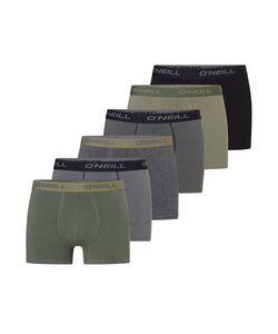 O'Neill Heren Boxershorts Trunks 6-Pack Groen/Grijs/Zwart