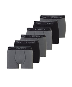O'Neill Heren Boxershorts Trunks 6-Pack Zwart/Grijs