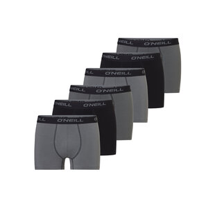 O'Neill Heren Boxershorts Trunks 6-Pack Zwart/Grijs
