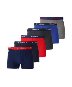 O'Neill Heren Boxershorts Trunks 6-Pack Blauw/Grijs/Rood