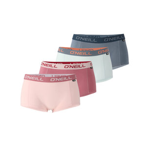 O'Neill Women's Boxer Shorts 4-Pack Solid Pink/Blue/Gray