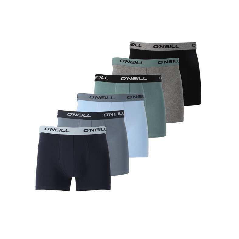 O'Neill O'Neill Men's Boxer Shorts Trunks 6-Pack Green/Gray/Black/Blue