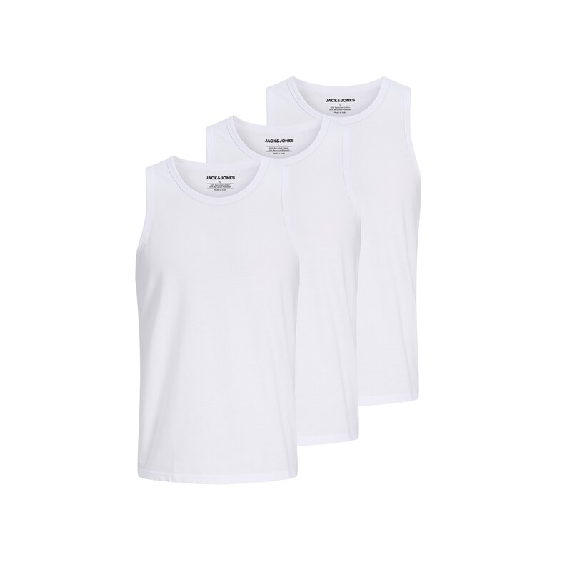 Jack & Jones Jack & Jones Men's Tank Top JACJONES Round Neck 3-Pack Solid White