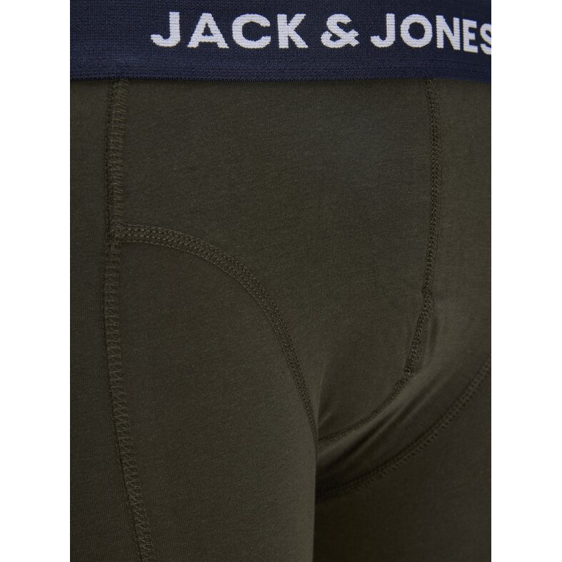 Jack & Jones Jack & Jones Heren Plus Size Boxershorts Trunks JACLAMP 3-Pack Effen Donkergroen/Donkergrijs/Zwart