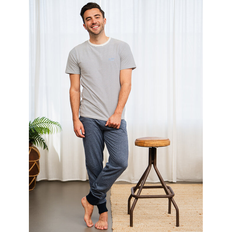 Phil & Co Phil & Co Heren Lange Pyjamabroeken 2-Pack Donkerblauw