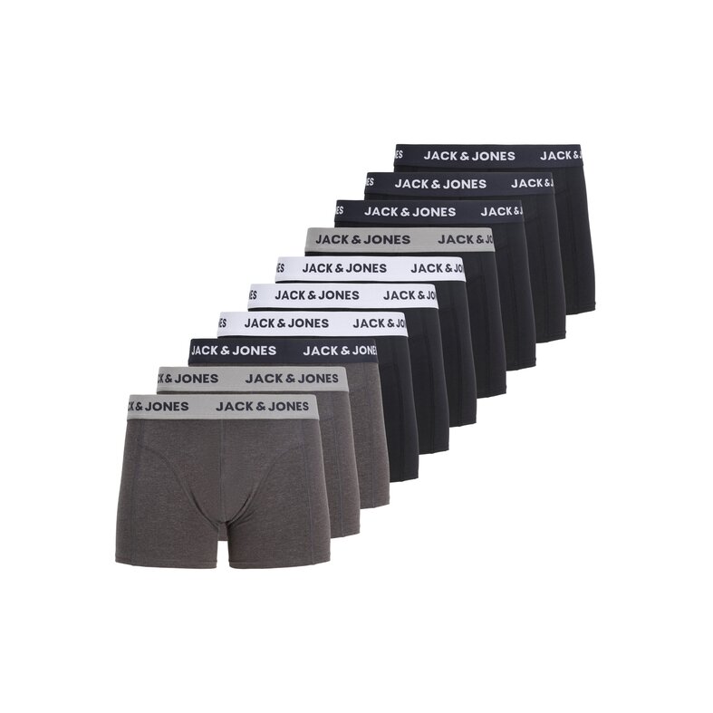 Jack & Jones Jack & Jones Men's Boxer Shorts Trunks JACJOE 10-Pack Solid Dark Blue/Dark Gray