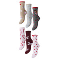 PIECES Pieces Dames Kerst Sokken PCJINGLE Glitter 6-Pack Roze/Grijs