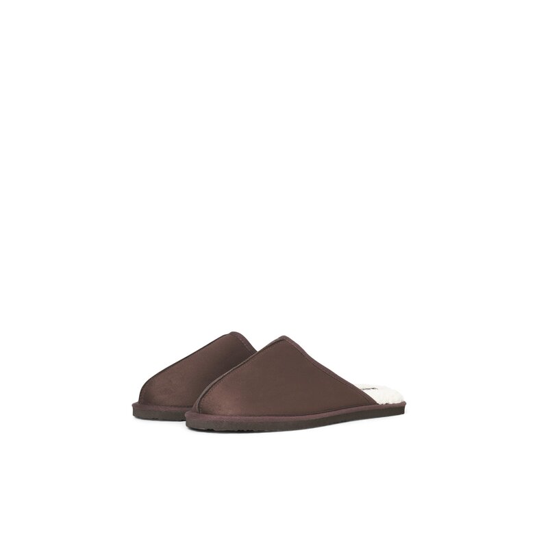 Jack & Jones Jack & Jones Heren Instap Pantoffel JFWDUDELY Microfiber Donkerbruin