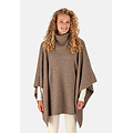 Sarlini Sarlini Ladies Knitted Poncho With Roller Collar Taupe Melange