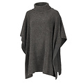 Sarlini Sarlini Ladies Knitted Poncho With Roller Collar Anthracite Melange