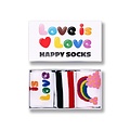 Happy Socks Happy Socks Women's/Men's Pride Socks "Love is Love" Gift Box 3-Pack White/Rainbow Striped/Hearts