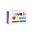 Happy Socks Happy Socks Women's/Men's Pride Socks "Love is Love" Gift Box 3-Pack White/Rainbow Striped/Hearts