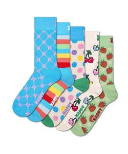 Happy Socks Women's Printed Socks Mix 5-Pack Turquoise/Green/Multicolor